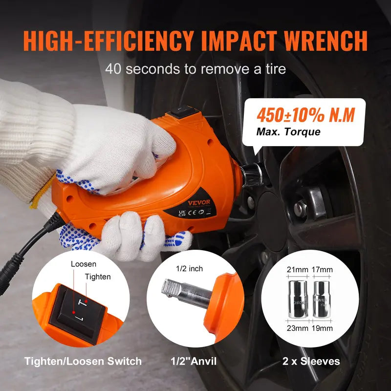 VEVOR Electric Car Jack Set – 5T/11023 LBS Hydraulic Jack + Impact Wrench + Air Pump + LED Light, Portable Tire Lift for SUV Truck – TikTokShopBlackFriday