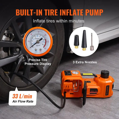VEVOR Electric Car Jack Set – 5T/11023 LBS Hydraulic Jack + Impact Wrench + Air Pump + LED Light, Portable Tire Lift for SUV Truck – TikTokShopBlackFriday