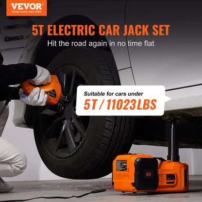 VEVOR Electric Car Jack Set – 5T/11023 LBS Hydraulic Jack + Impact Wrench + Air Pump + LED Light, Portable Tire Lift for SUV Truck – TikTokShopBlackFriday