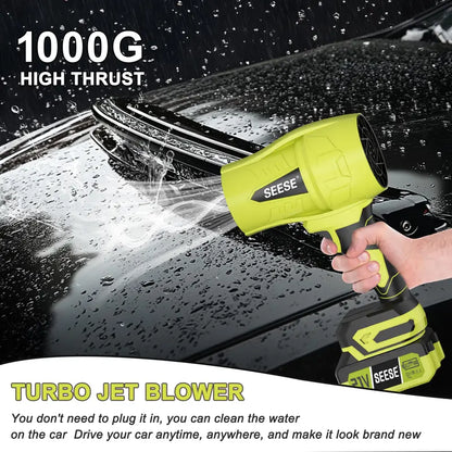 SEESE Cordless Leaf Blower & Turbo Fan – Brushless Pure Copper Motor, Jet Fan with Battery – Super Power Air Duster for Car Drying, Snow Removal, Home Cleaning